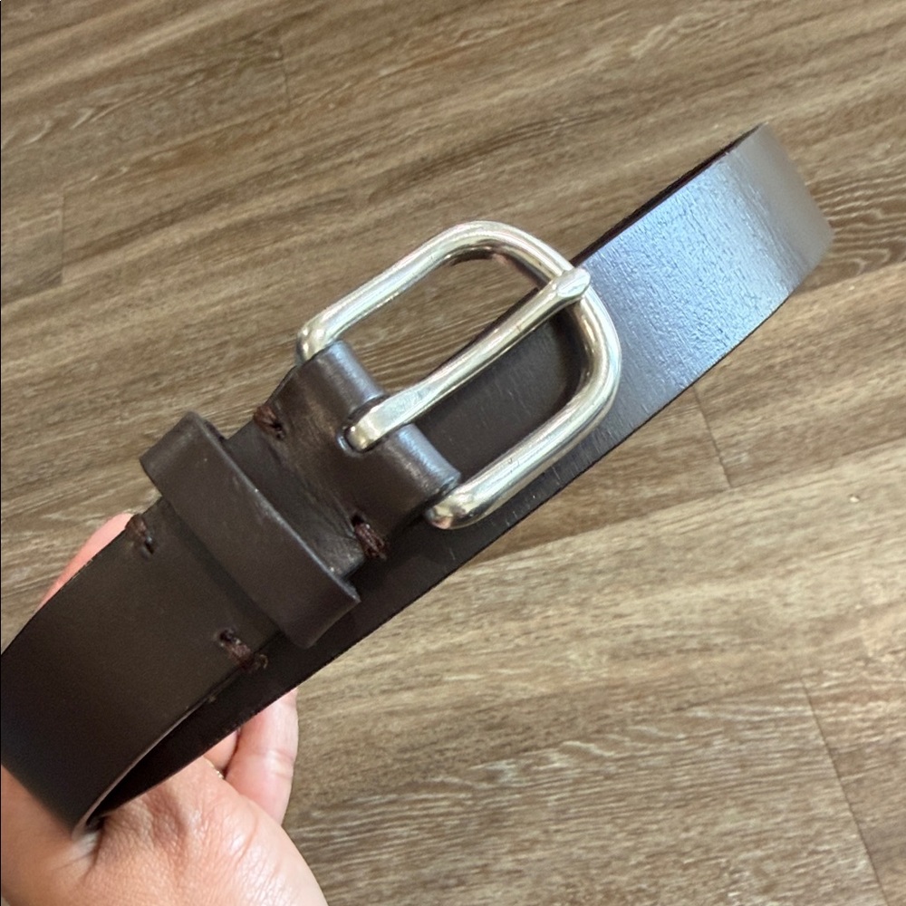 J. Crew Kids Brown Belt with Silver Buckle